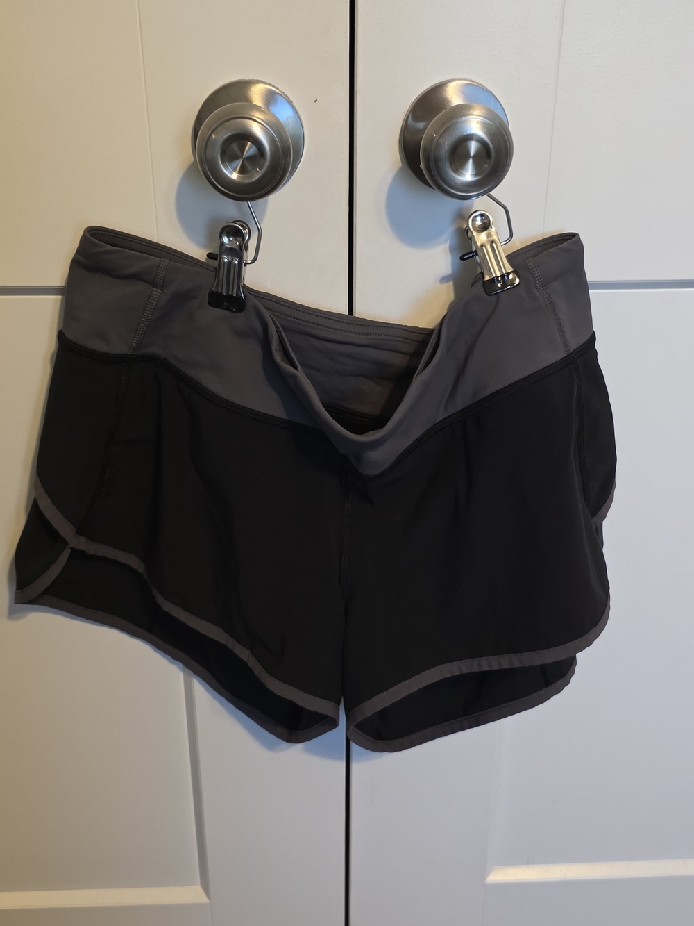 lululemon athletica Black and Gray Women's Athletic Shorts